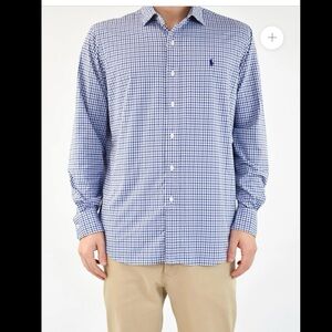 Polo Ralph Lauren Blue Purple Check Cotton Oxford Button Down‎ Shirt XXL